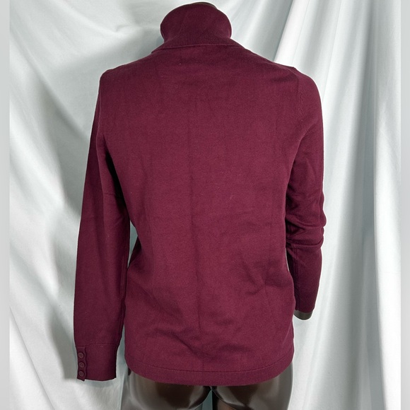 Talbots Burgundy Fine Gauge Turtleneck Sweater  - Petite - New - Picture 4 of 6